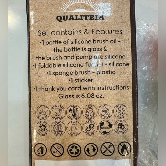 🎄Oil bottle  with silicone brush NIB - Picture 3 of 3